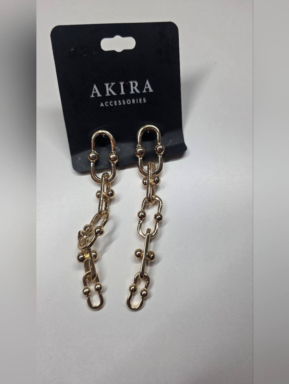 AKIRA Gold Tone Long Link Drop Earrings